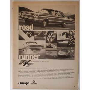 Dodge Coronet R/T Vintage Magazine Advertisement 1967